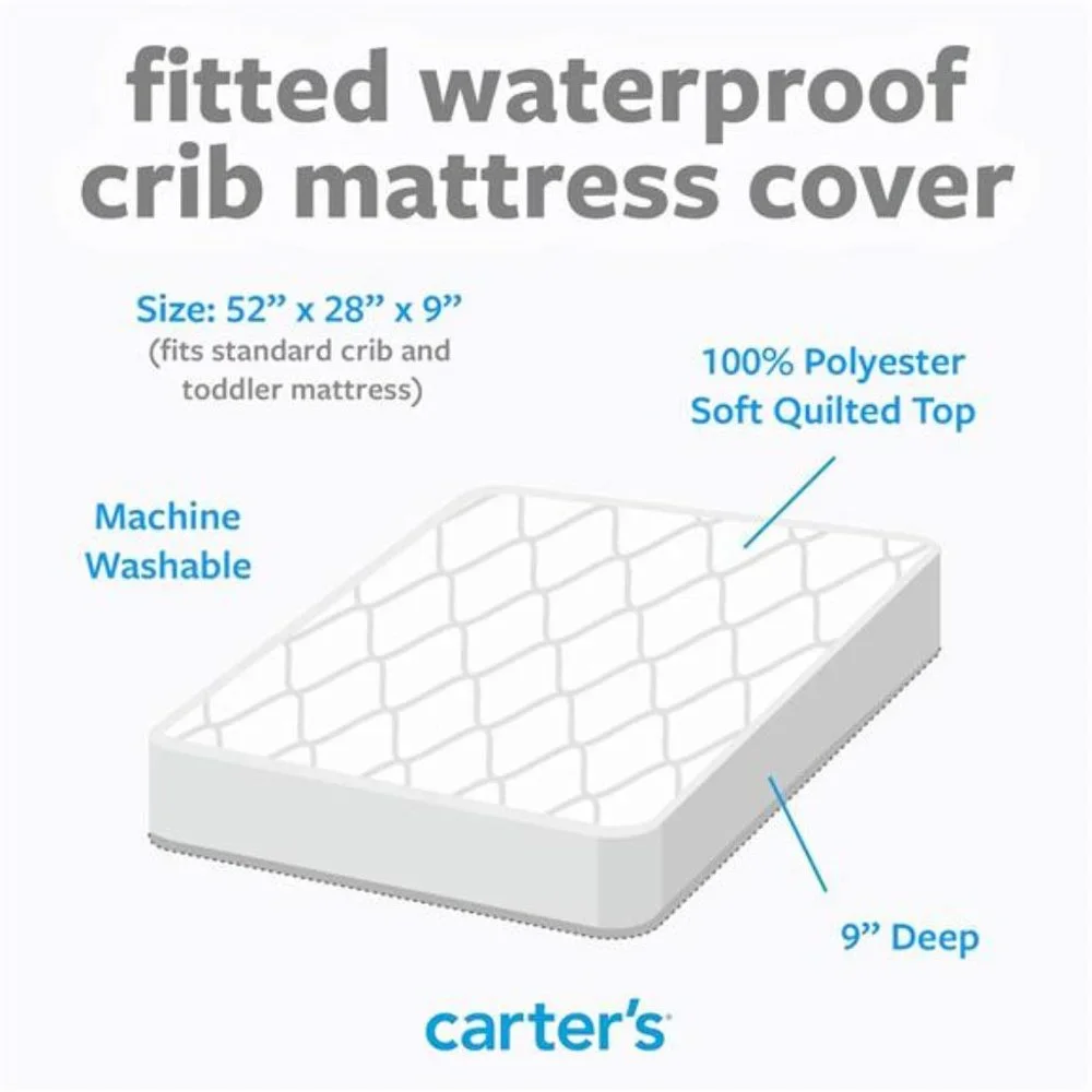 Waterproof Fitted Crib Mattress Pad and Toddler Crib Mattress Protector - Baby